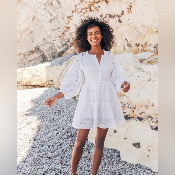 NWT Charina Sarte resort white dress size L - Picture 1 of 13